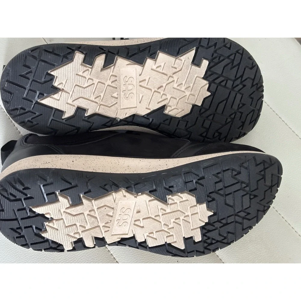 SAS Shoemakers Black Leather Suede‎ Comfort Walking Sneakers free timeg